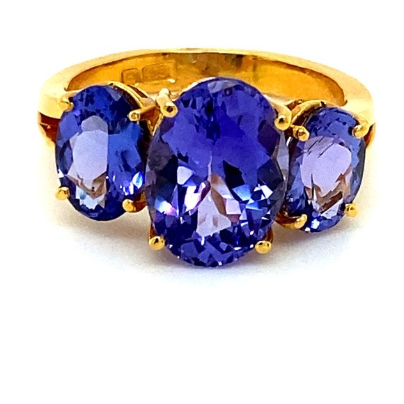 Tanzanite 7.11ct Solid 22K Yellow Gold Ring